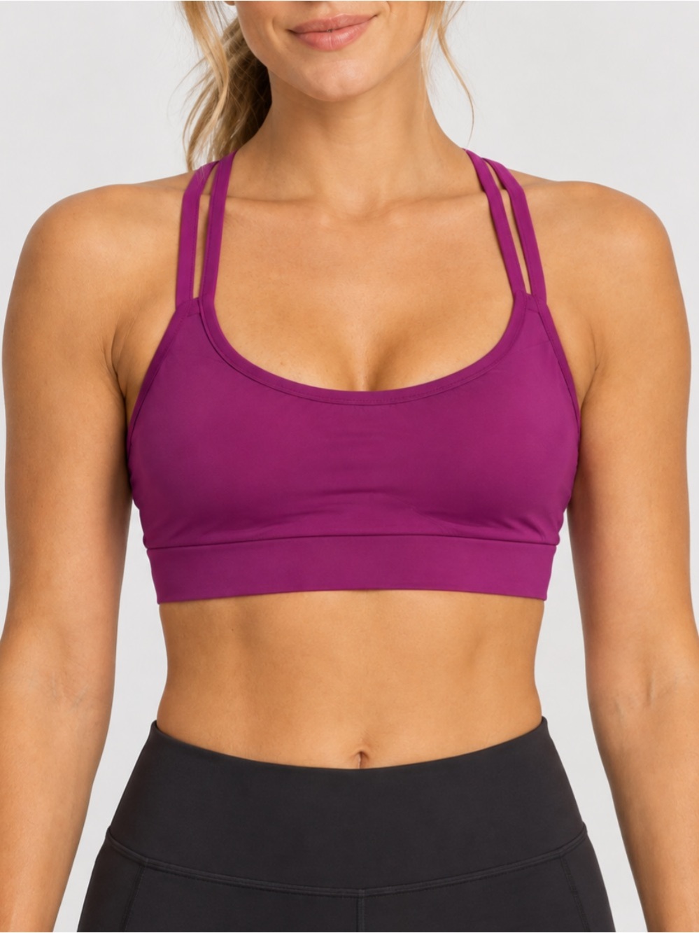 Janji Groundwork Pace Sports Bra Fuchsia Pink Size Large Strappy Running Workout